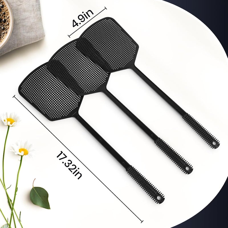 TrueYee 6-Pack Heavy Duty Long Handle Fly Swatter, Fly Swatter for Indoors, Black - Image 3